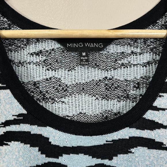 Y2K Ming Wang Tank Top Women Medium Zebra Bodycon Edgy Animal Retro Bold Casual - Picture 2 of 9